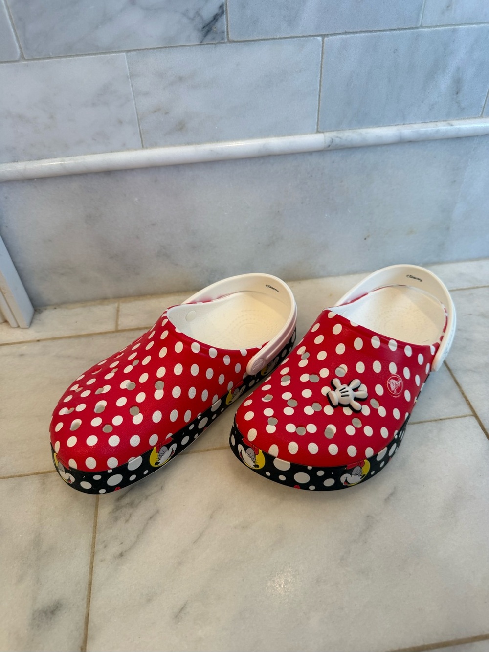 NWOT Disney World exclusive Crocs (women’s classic clog, Minnie Mouse themed)